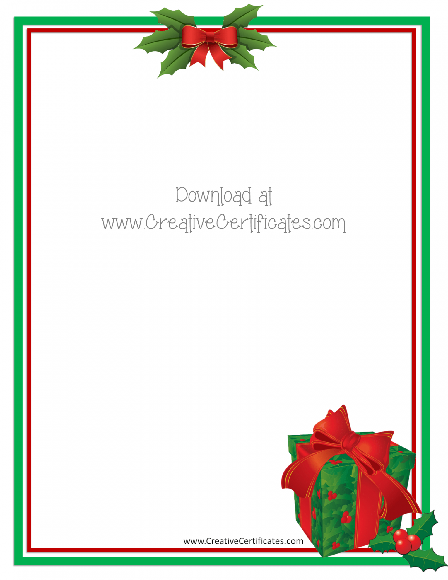 Free Christmas Border Templates - Customize Online or  Christmas