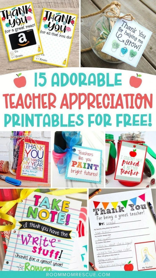 Free PDF Teacher Appreciation Printables  Teacher appreciation