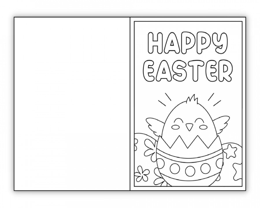 Free Printable Easter Card to Colour (Perfect for Kids!) - The