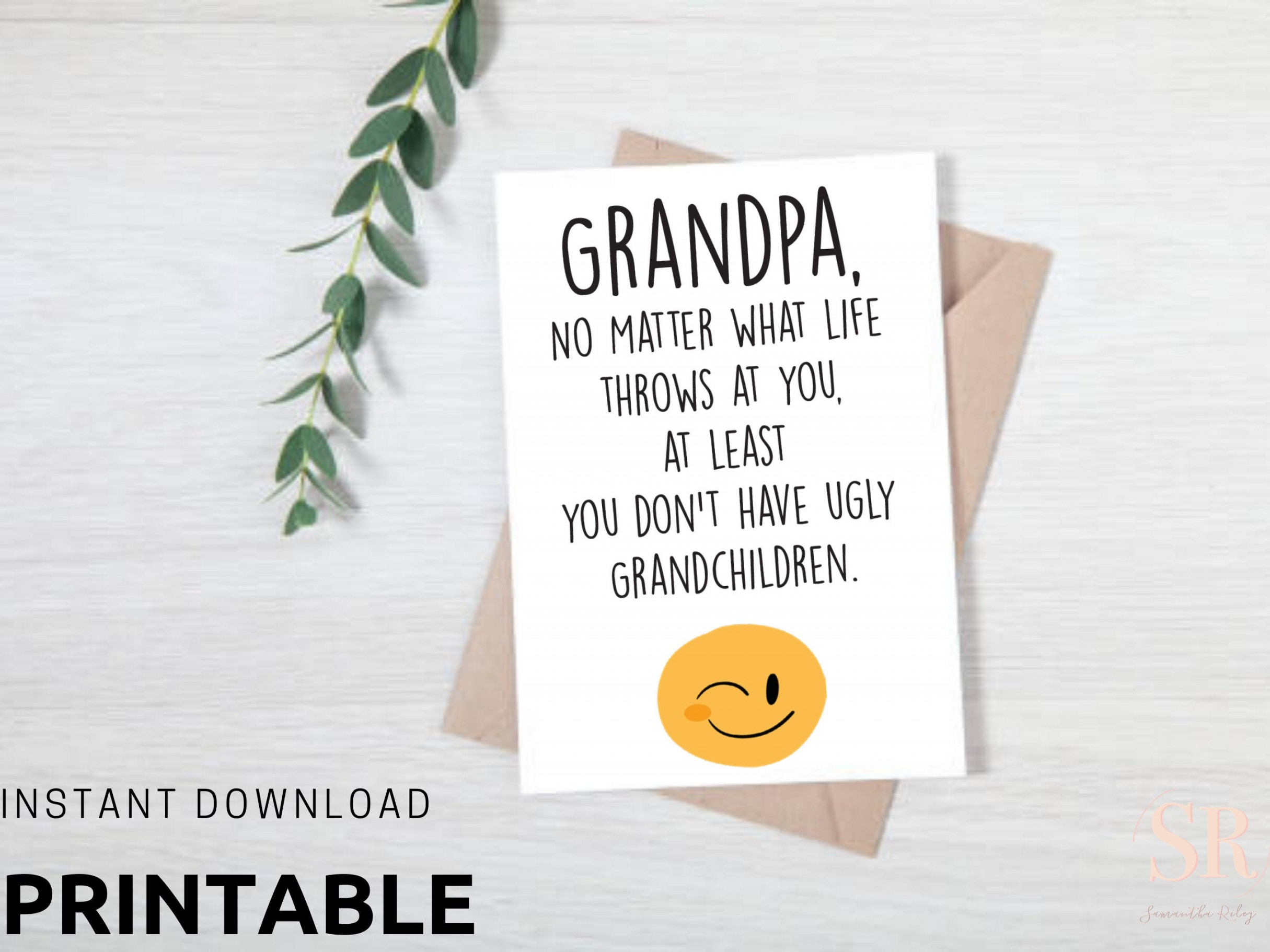 Funny Grandfather Birthday Card Grandparents Day Printable - Etsy