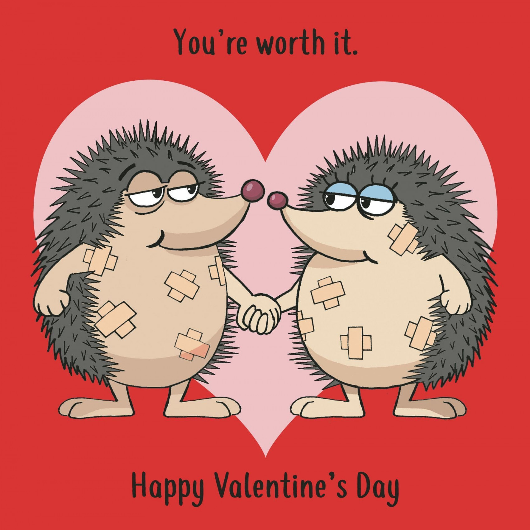 Funny Valentines Day Card Hedgehogs