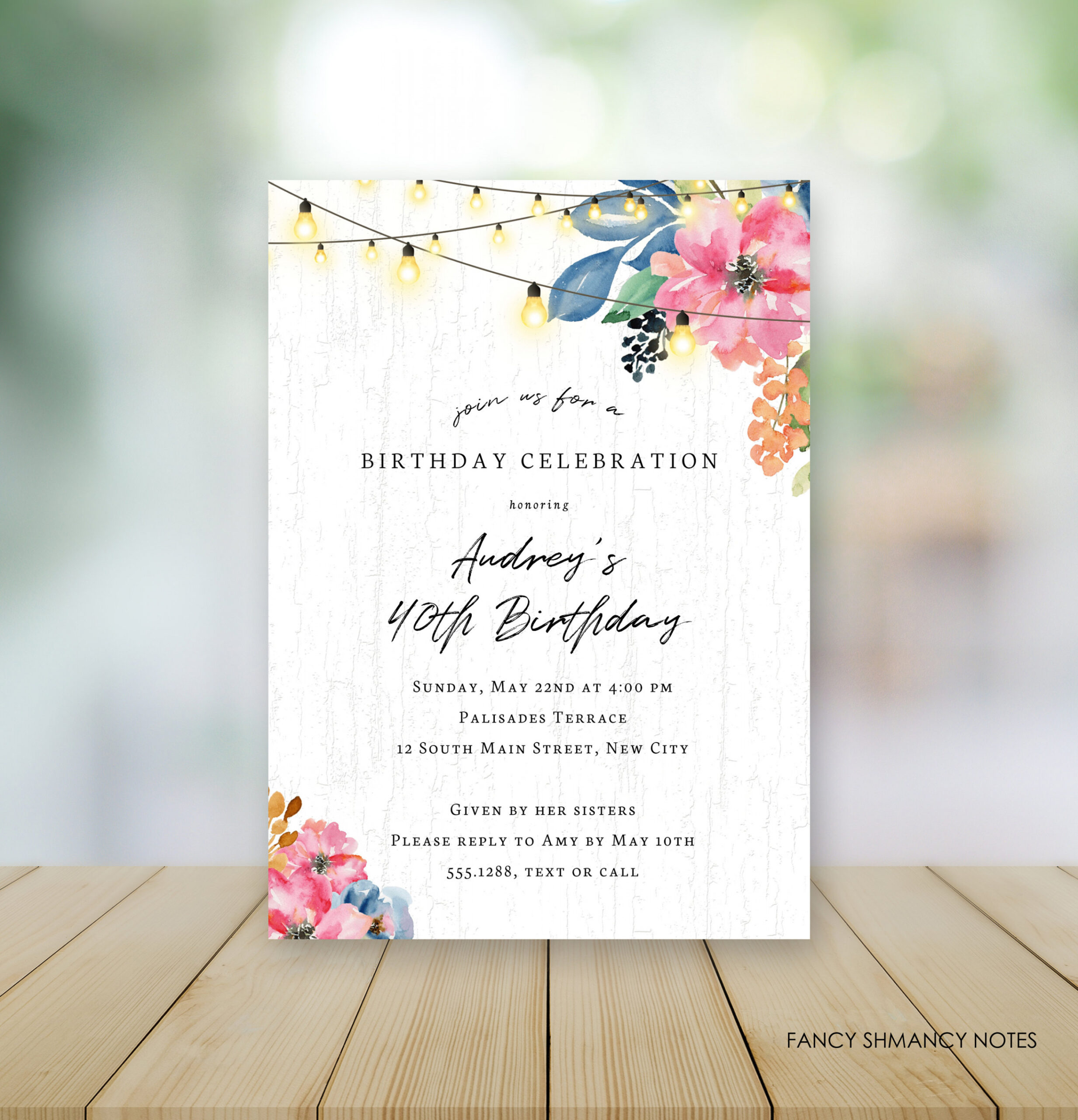 Garden Party Birthday Invitation Template Adult Birthday - Etsy