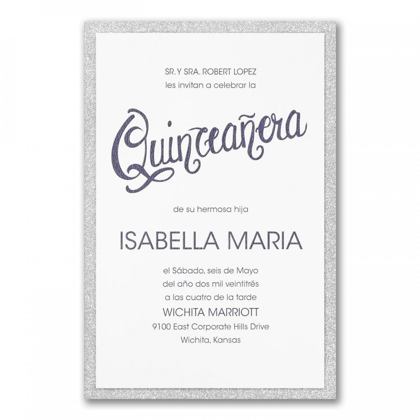 GLITTERED BIRTHDAY - Quinceanera Invitation