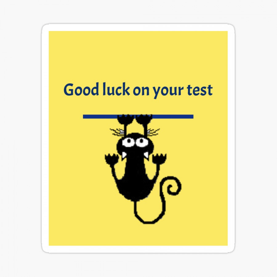 Good luck on your test!  Sticker