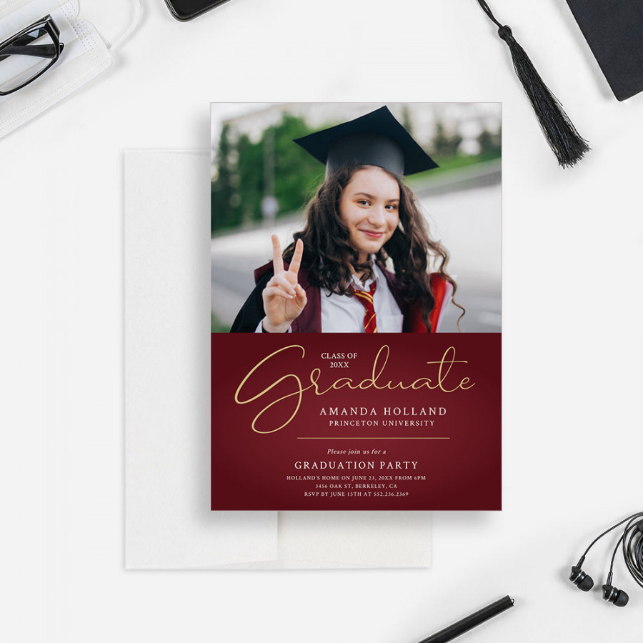 Graduation Party Invitation Digital Download, Graduation