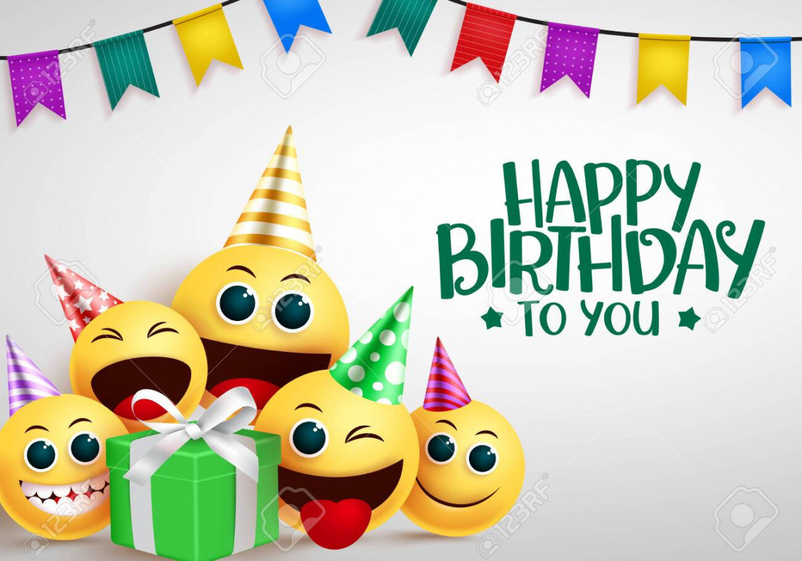 Happy Birthday Emoji Vector Greeting Design