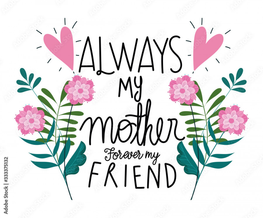 happy mothers day, always my mother forever my friend flowers card