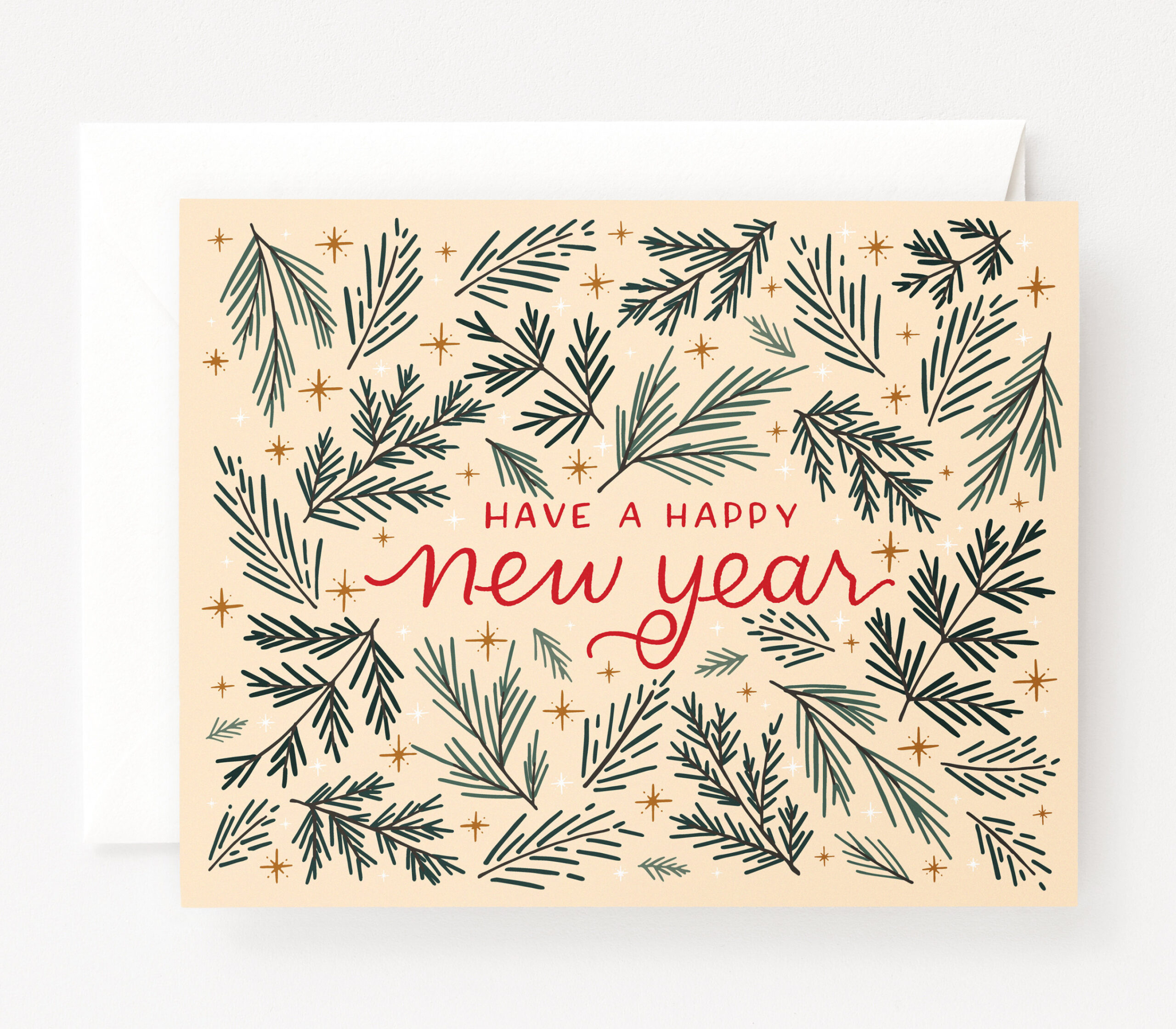 Happy New Year Cards Winter New Year Holiday Card Set of  or