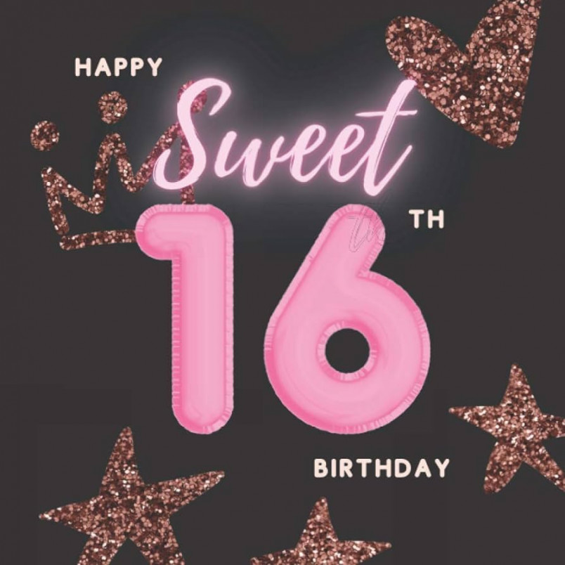 Happy Sweet th Birthday: Sweet  Gifts for Girls  Sweet  Birthday  Decorations for Girls in Black and Rose Gold Color  Paperback Guest Book