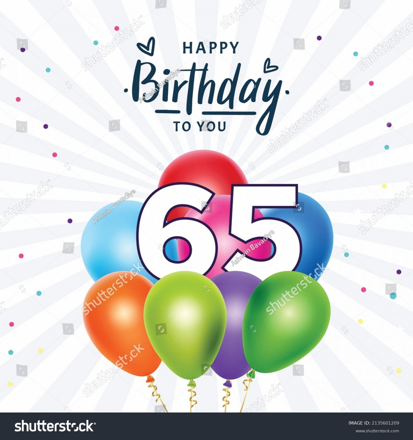 Happy th Birthday Greeting Card Vector Stockvektor (royaltyfri