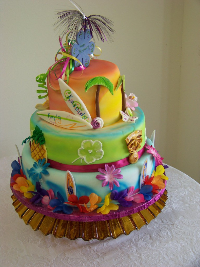 Hawaiian Luau Birthday Cake II  tcjkw  Flickr