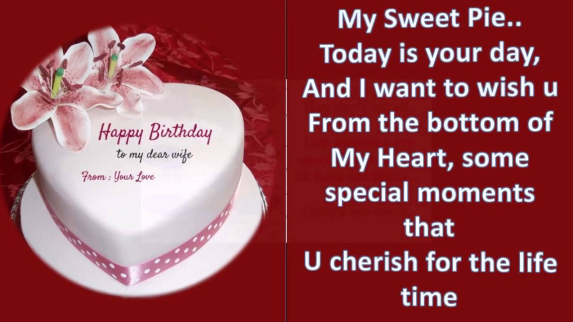 Heartfelt birthday message, wishes and greetings to wife from Husband