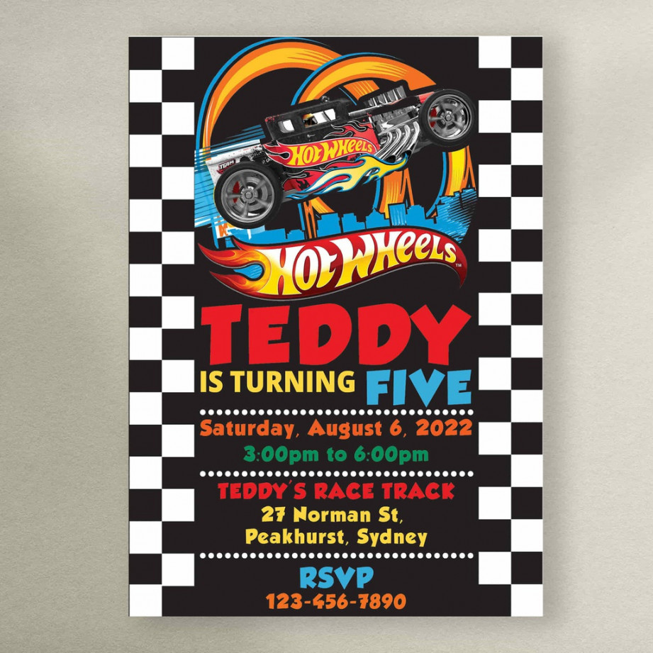 Hot Wheels Birthday Invitation - Letterfy