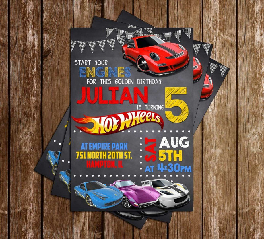 Hot Wheels - Birthday Party - Invitation  Hotwheels birthday