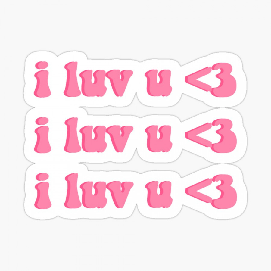 "i luv u" Text  Sticker