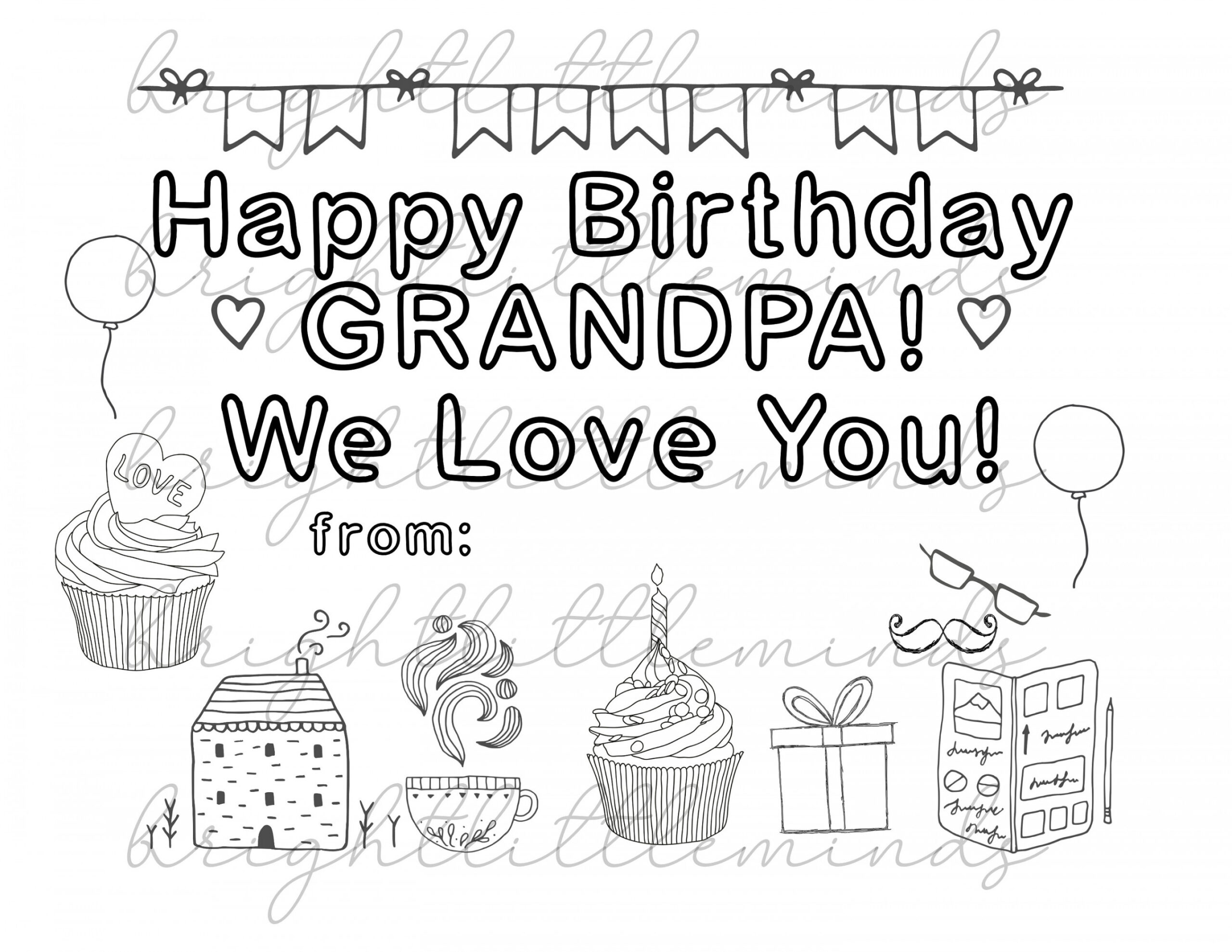 Instant Download Printable Happy Birthday Grandpa DIY - Etsy