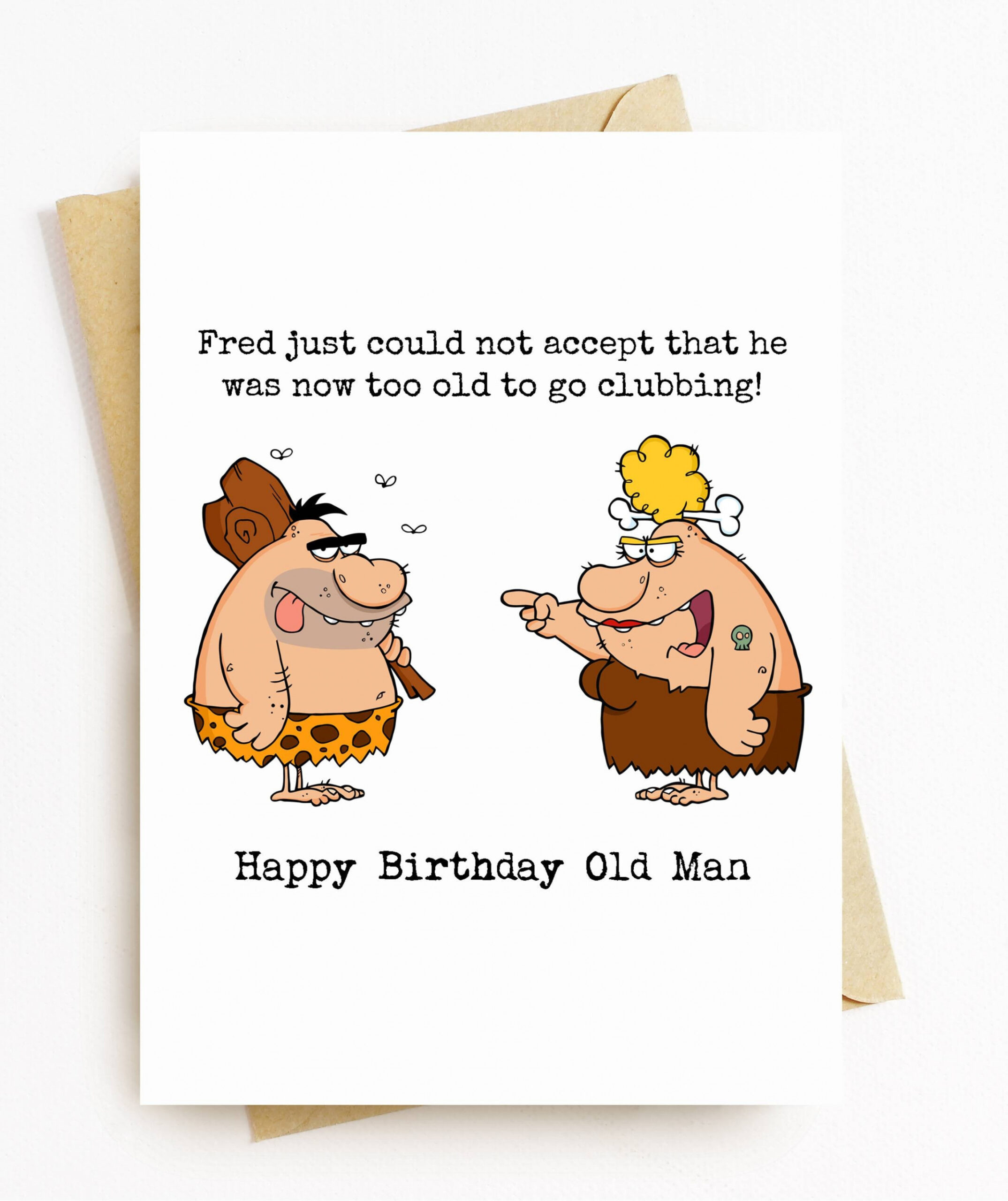 JE Funny Happy Birthday Card - Old Man