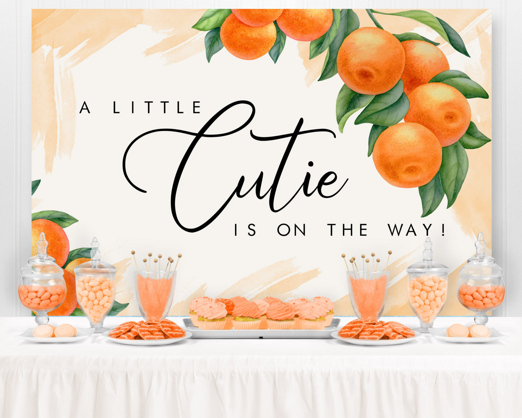 Little Cutie Baby Shower Backdrop Printable Baby Shower - Etsy