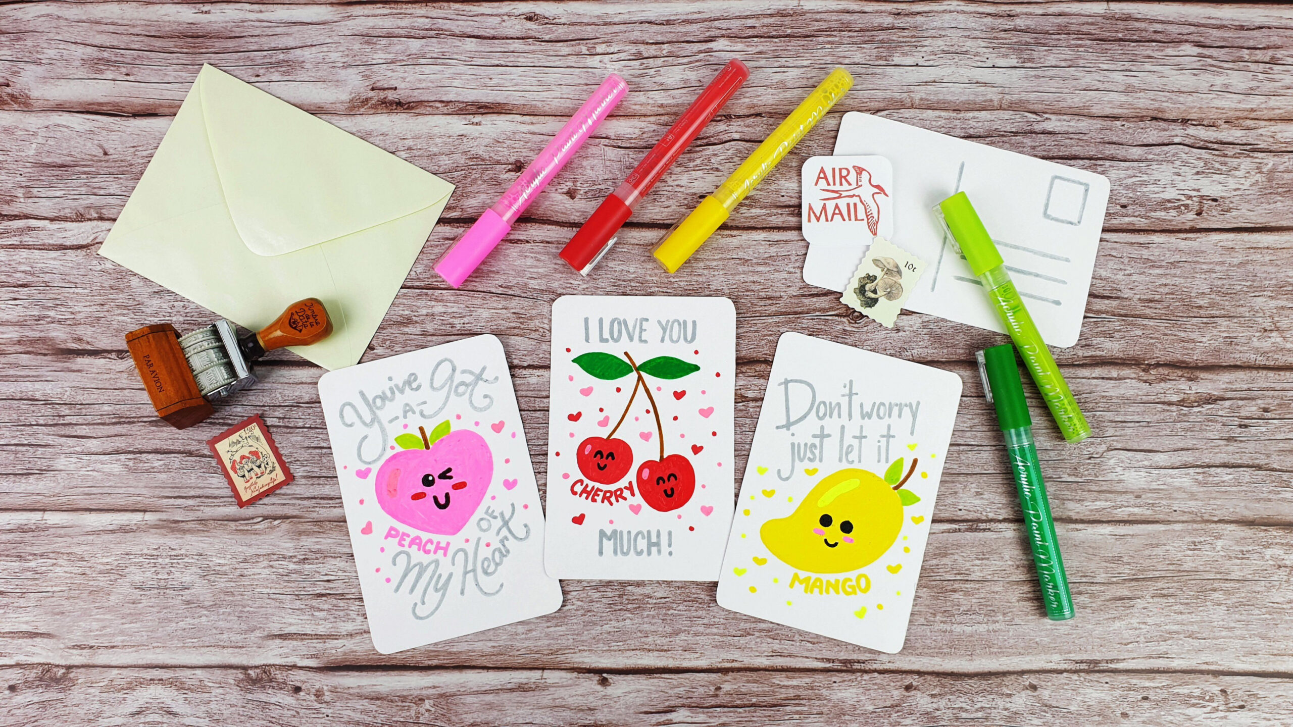 Make Your Own Punny and Fruity Greeting Cards - Chalkola Art Supply