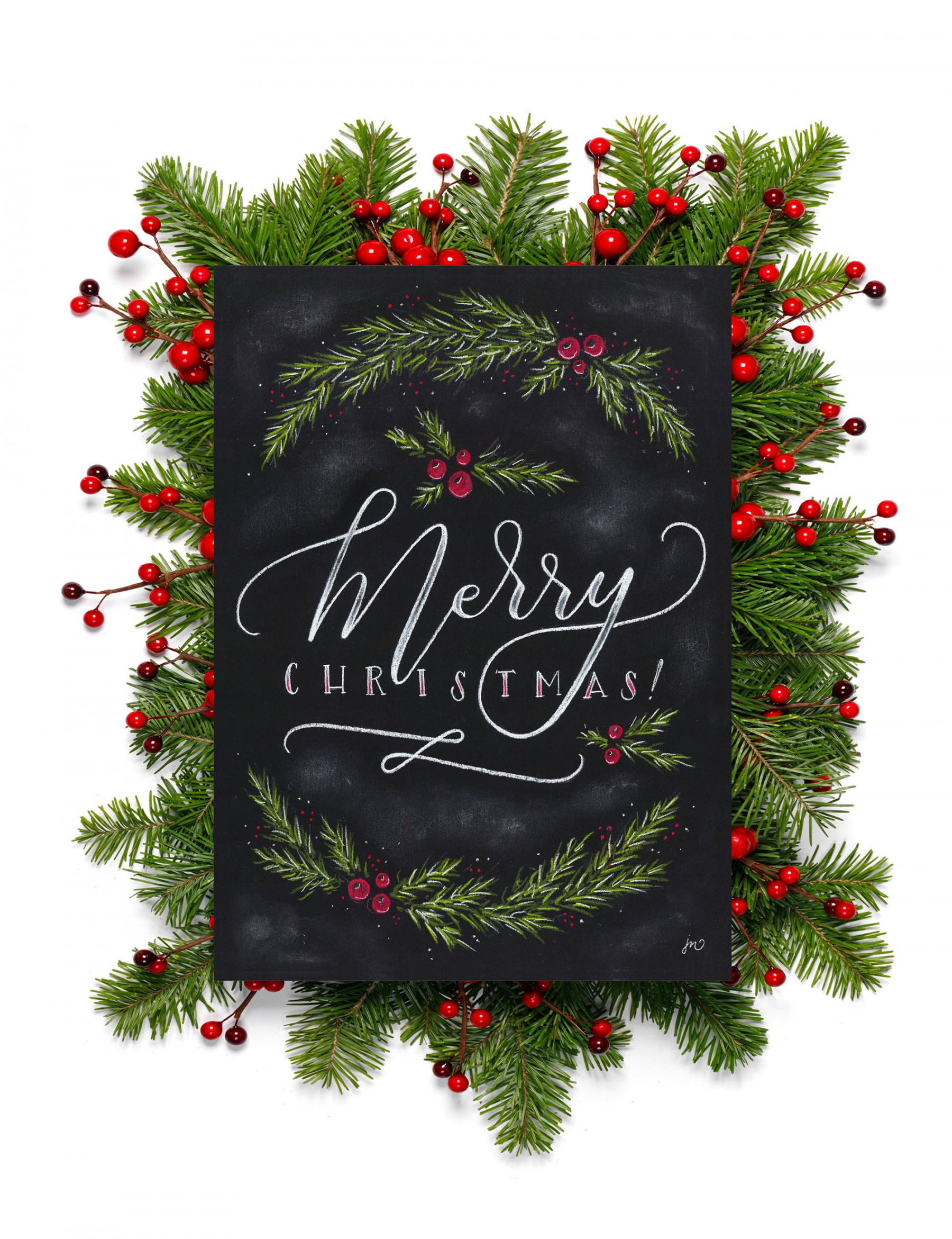 Merry Christmas Print Chalkboard Art Chalk Art Christmas - Etsy