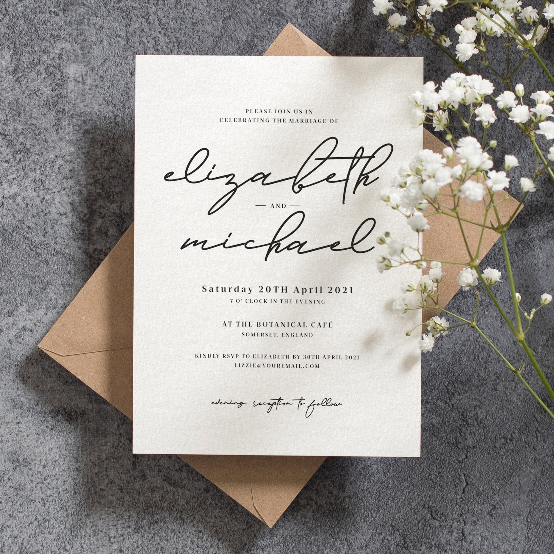 Modern Wedding Invitation Wedding Invitations Simple Wedding - Etsy