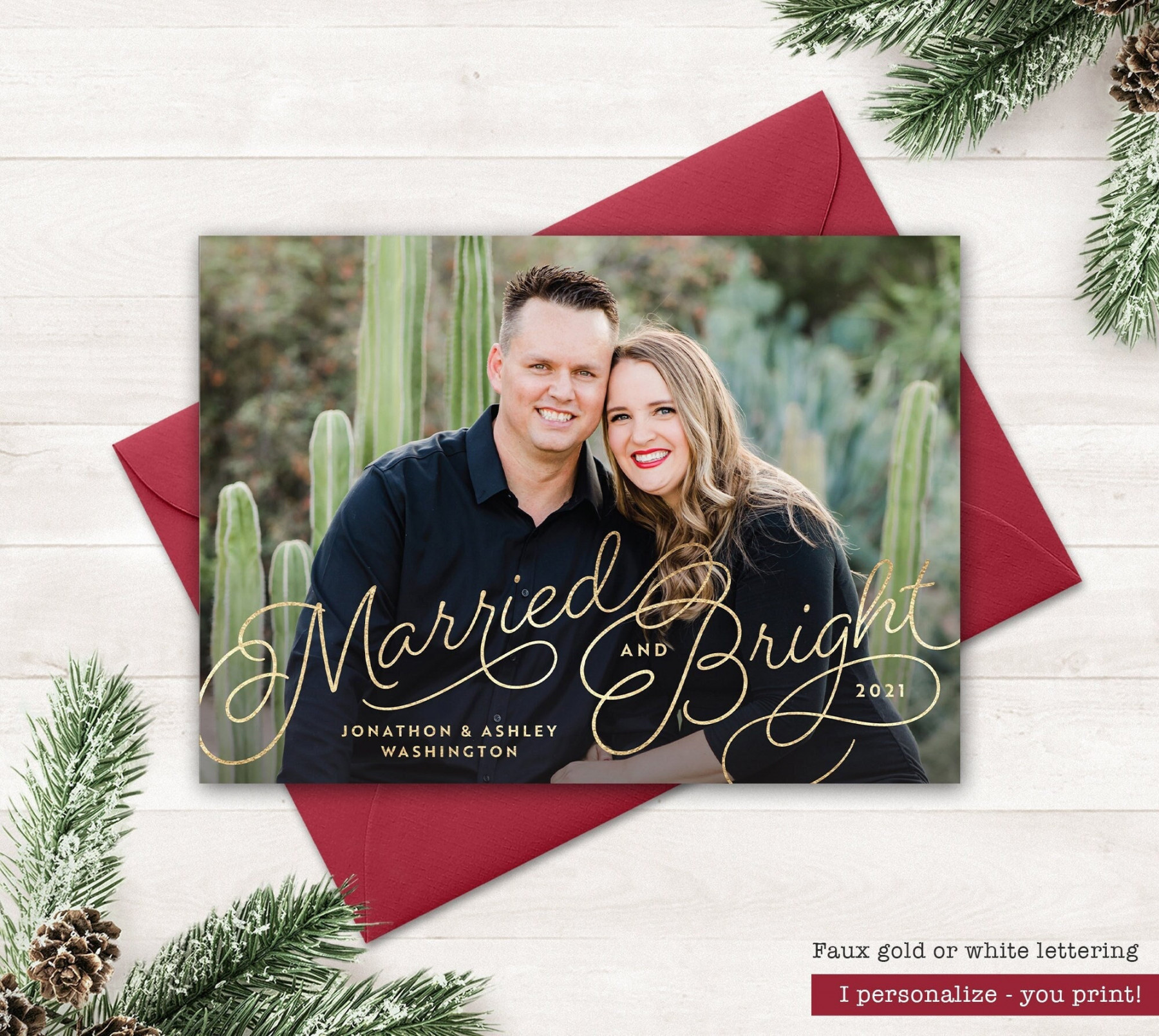 Newlywed Christmas Card  Christmas Card Printable Wedding - Etsy