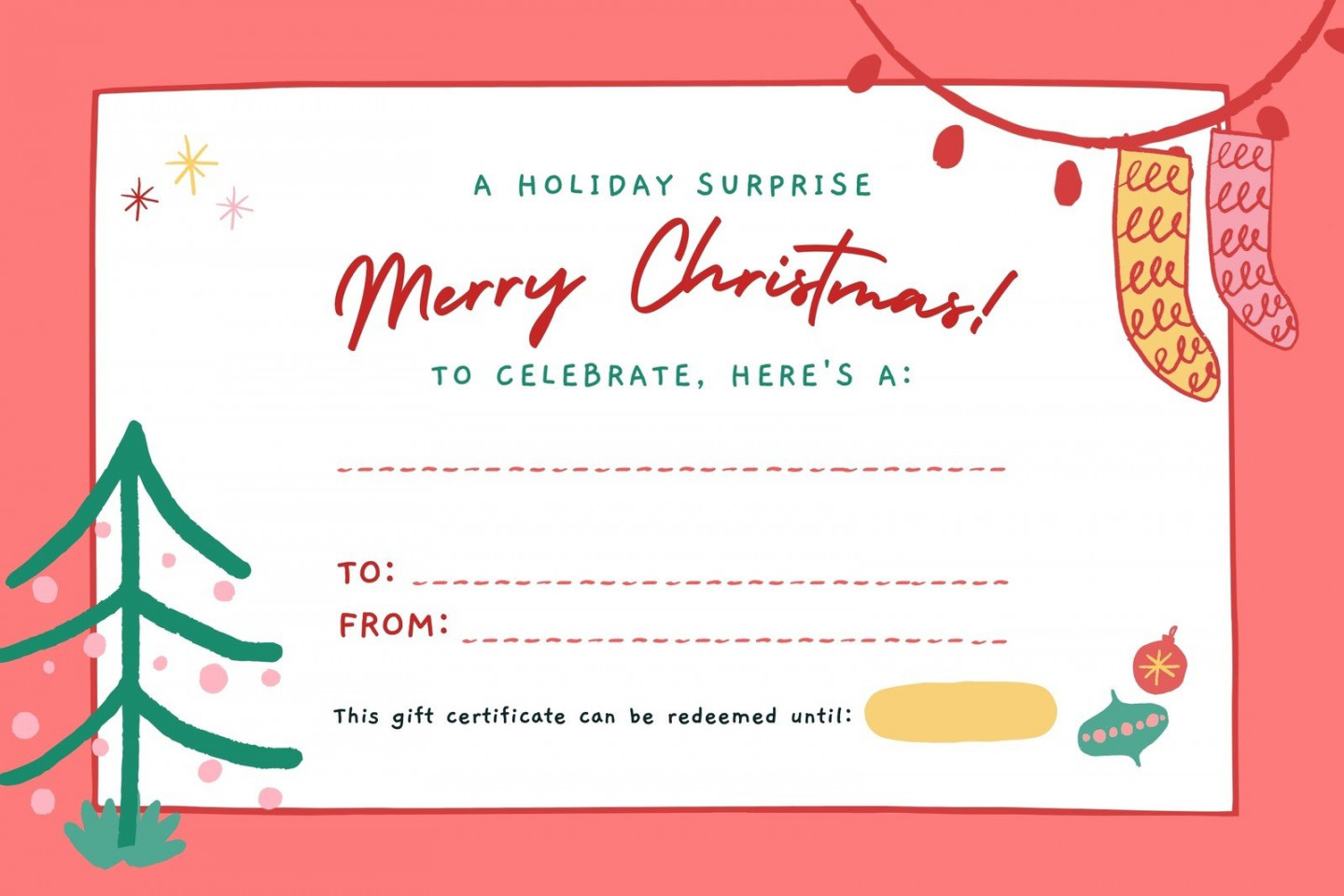 Page  - Free, printable custom Christmas gift certificate