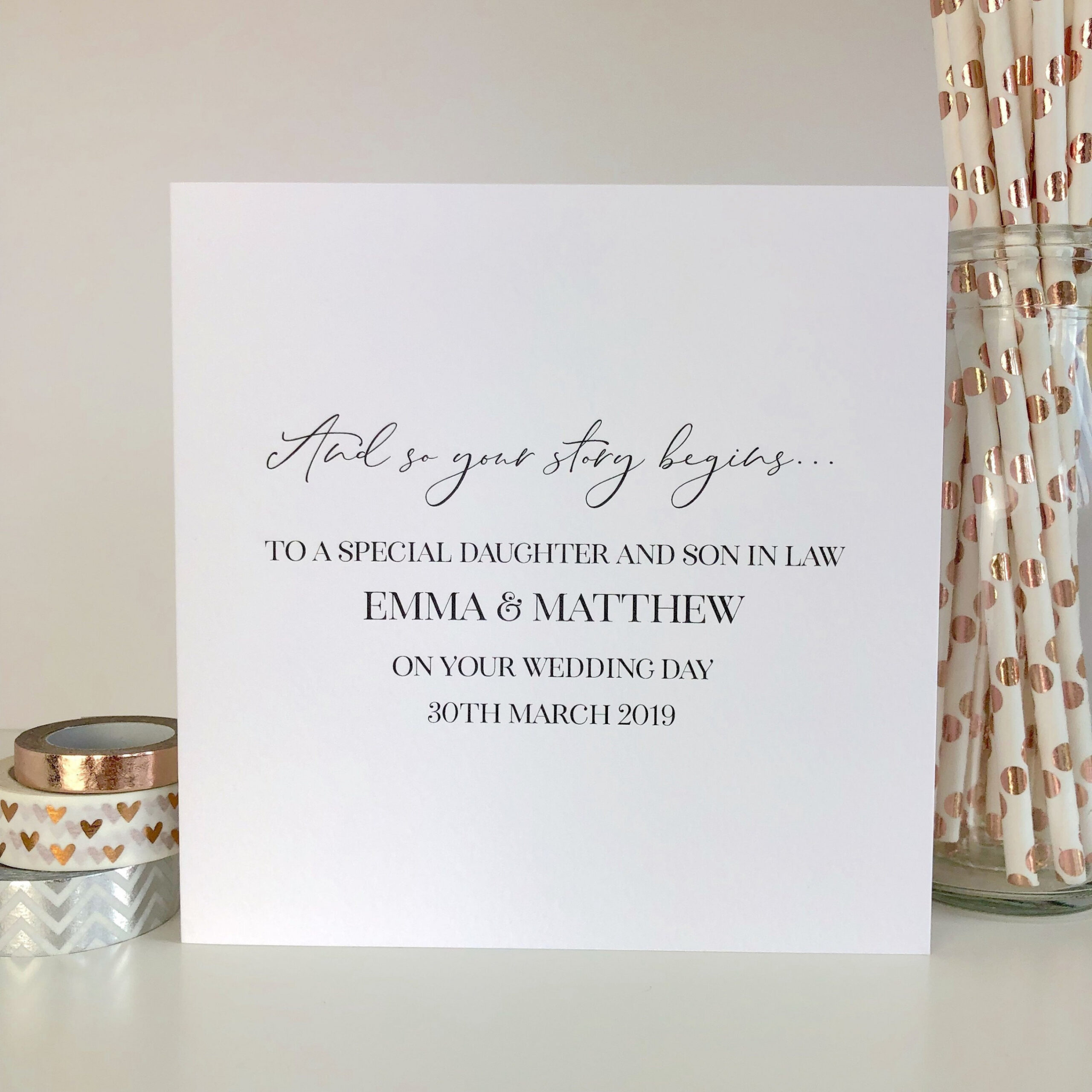 Personalised Congratulations on your Wedding day Card, To Daughter and Son  in Law, For Sister and Brother in law on your Marriage LB