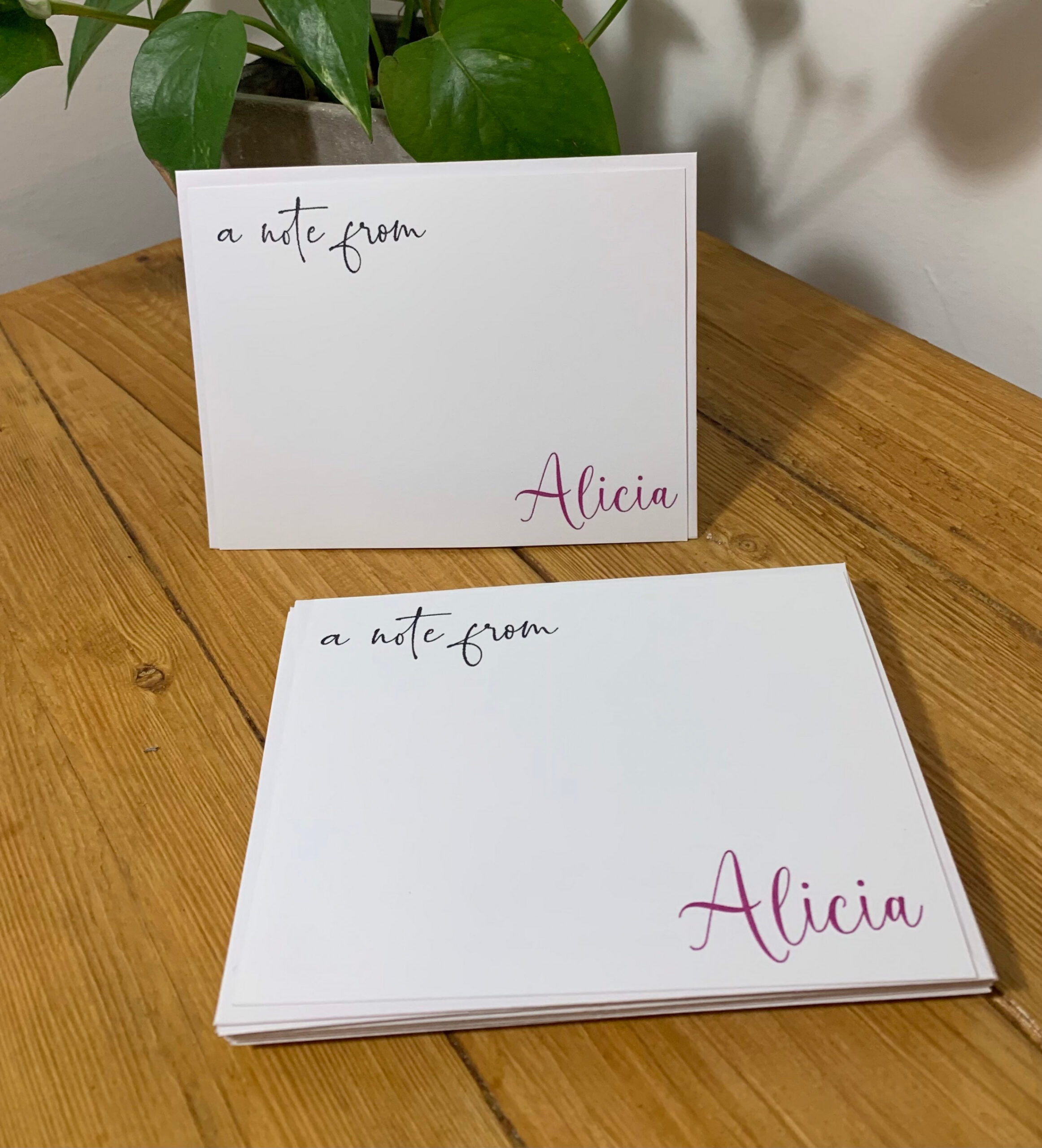 Personalized Flat Notecards Cards & Envelopes a Note From - Etsy