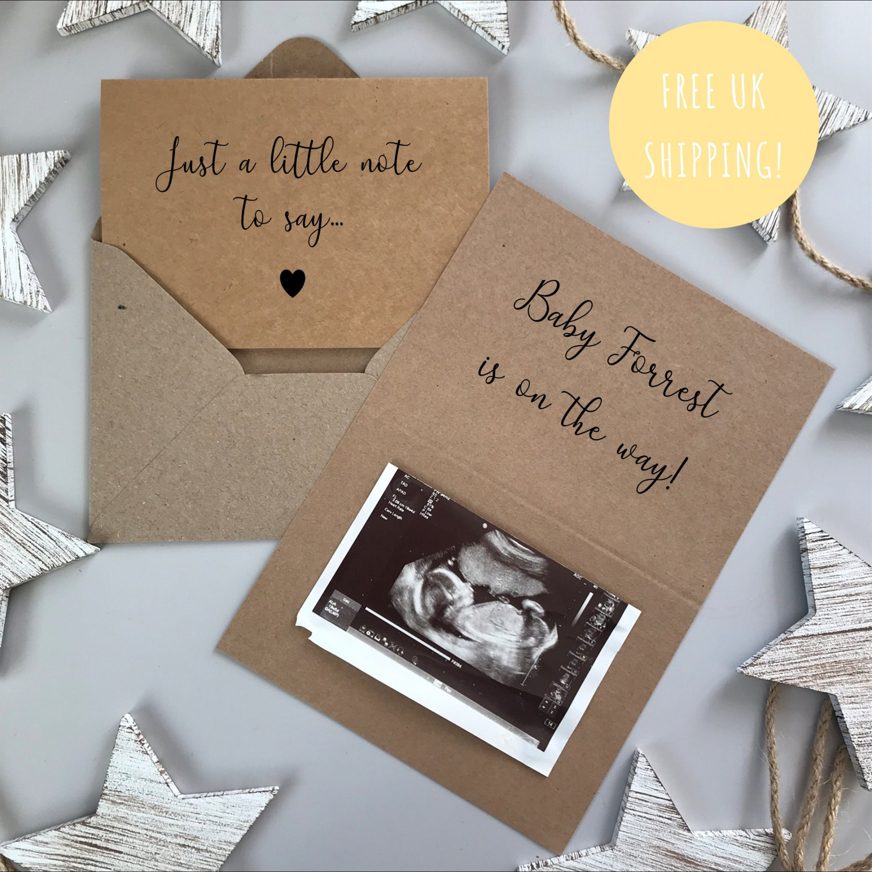 Pregnancy Announcement Card Personalised Baby Announcement - Etsy