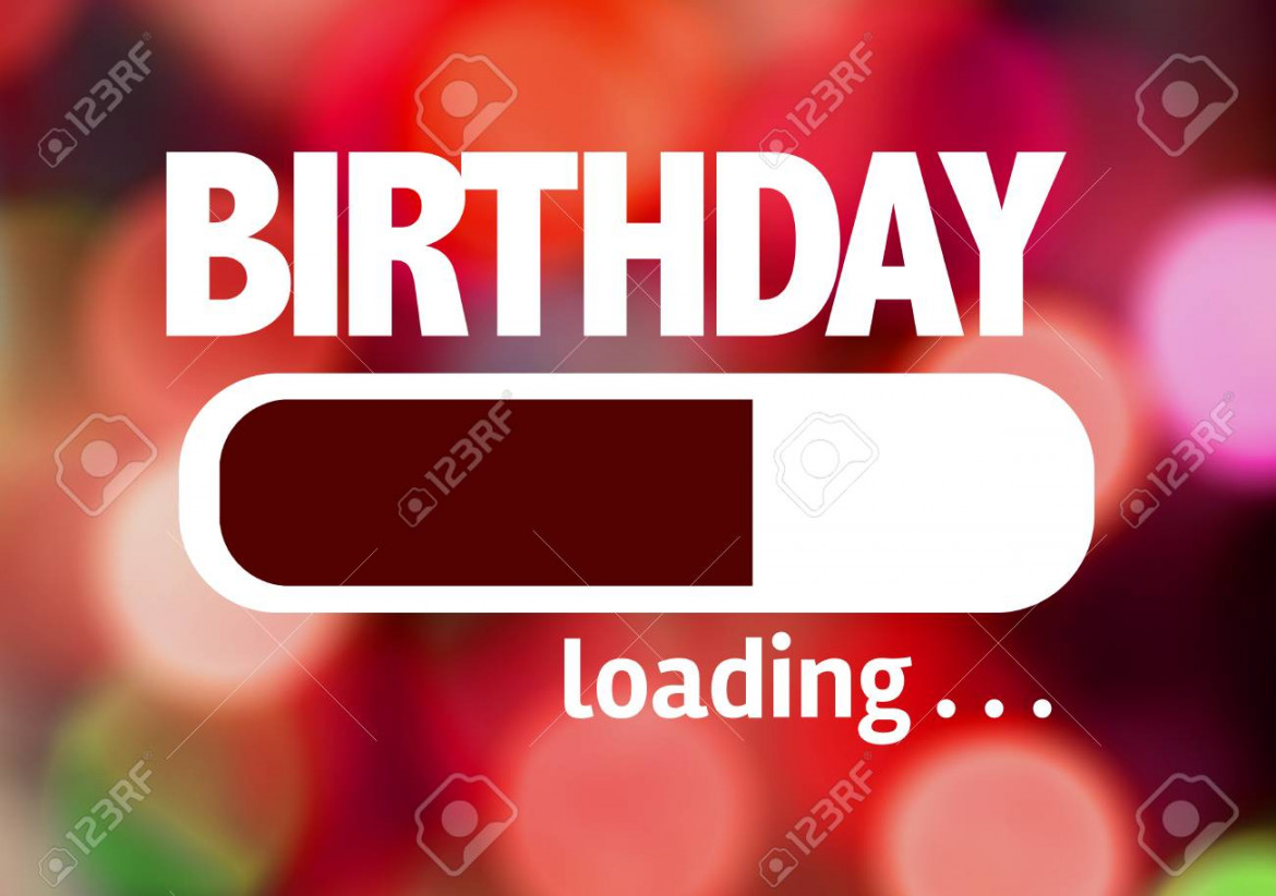 Progress Bar Loading With The Text: Birthday Stock Photo, Picture