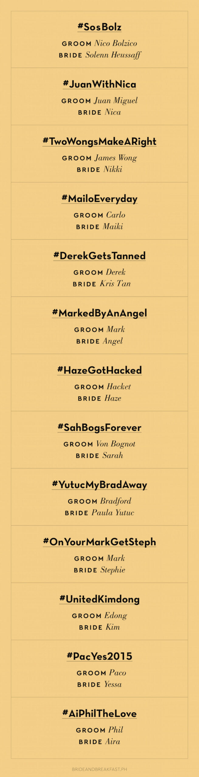 Punny Wedding Hashtags  Philippines Wedding Blog