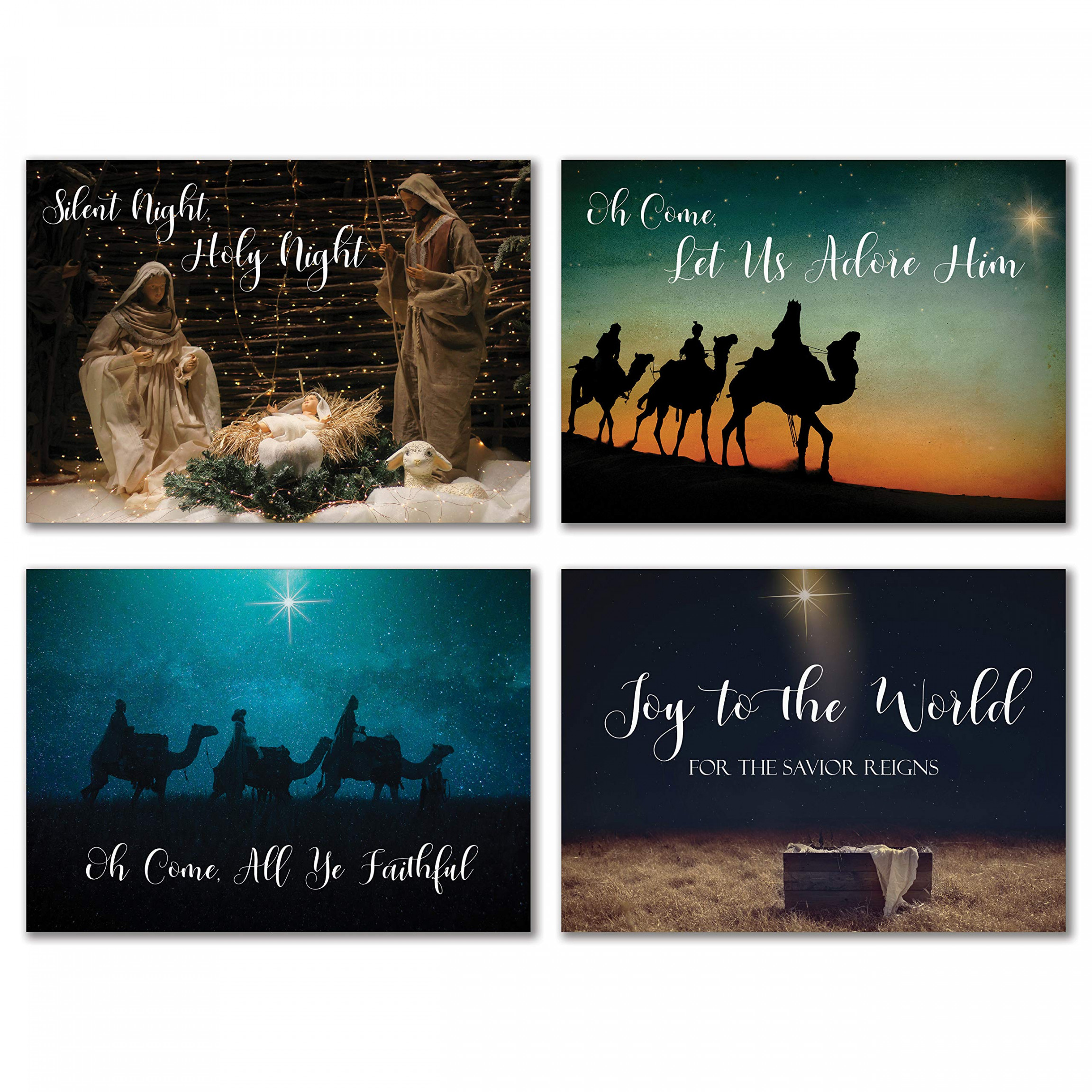 Religious Christmas Cards with Bible Verse - Pack of