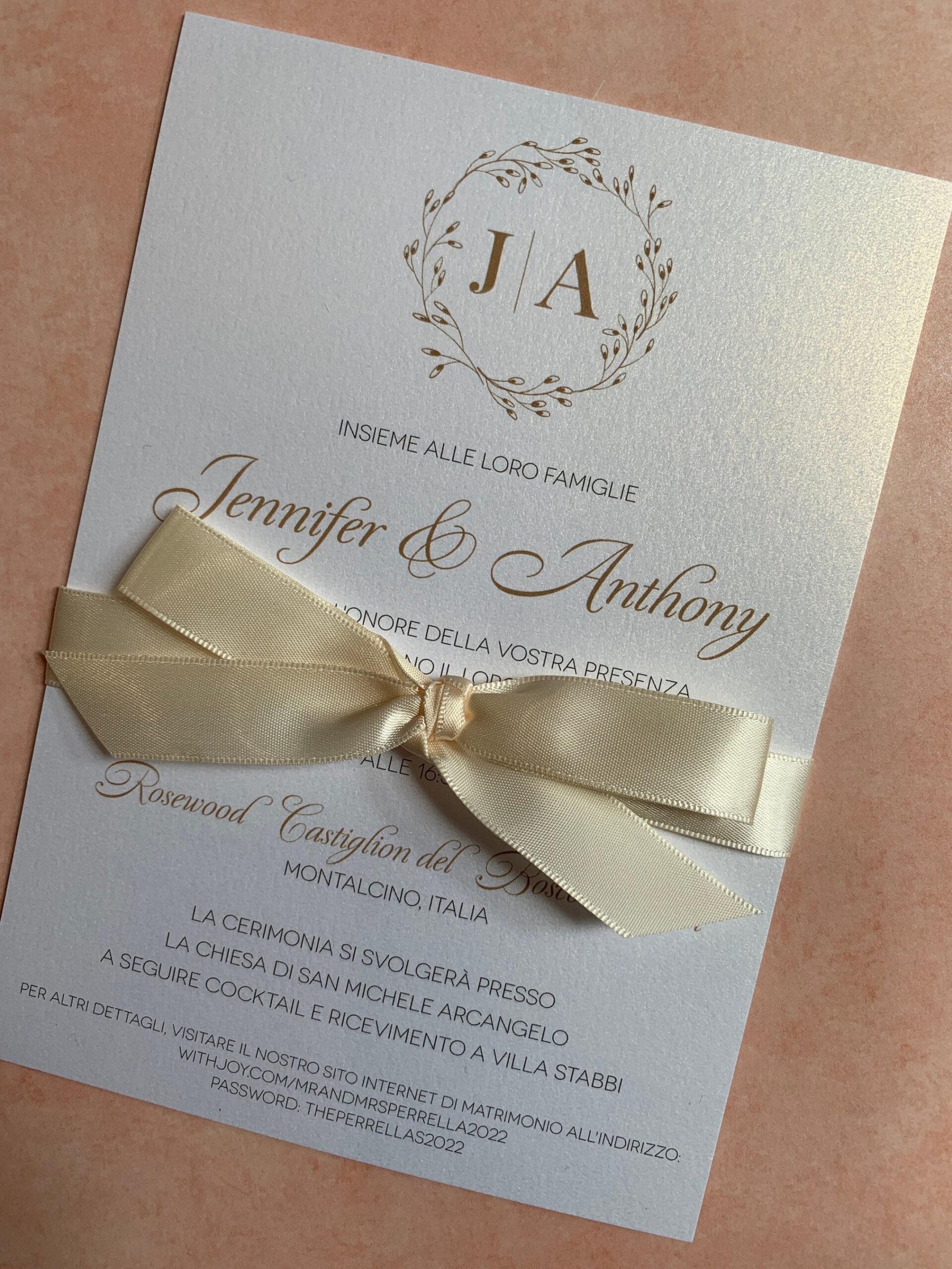 Ribbon Wedding Invitation Ivory Invitation Classy Wedding - Etsy