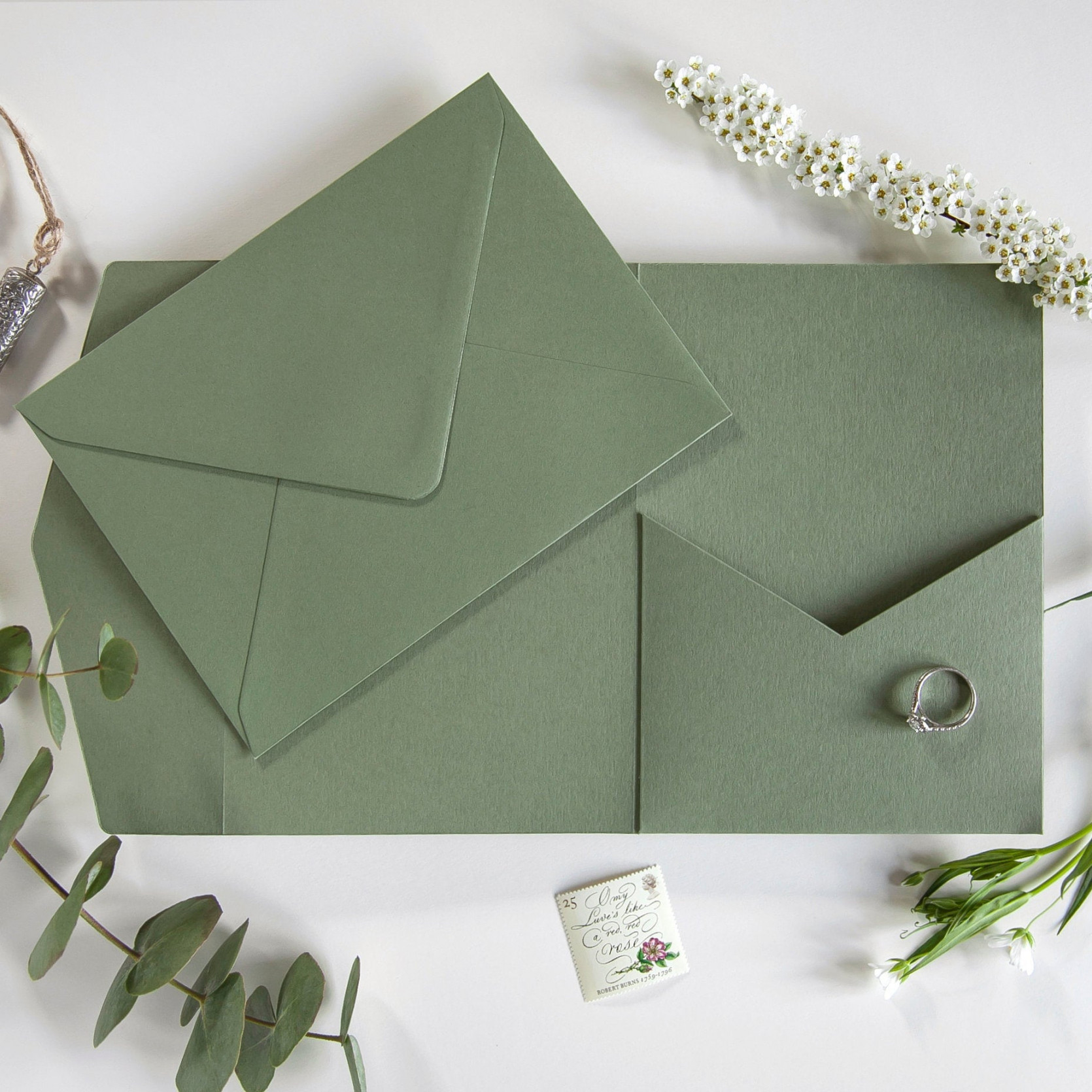 Sage Green DIY Pocketfold Envelopes gsm x - Etsy