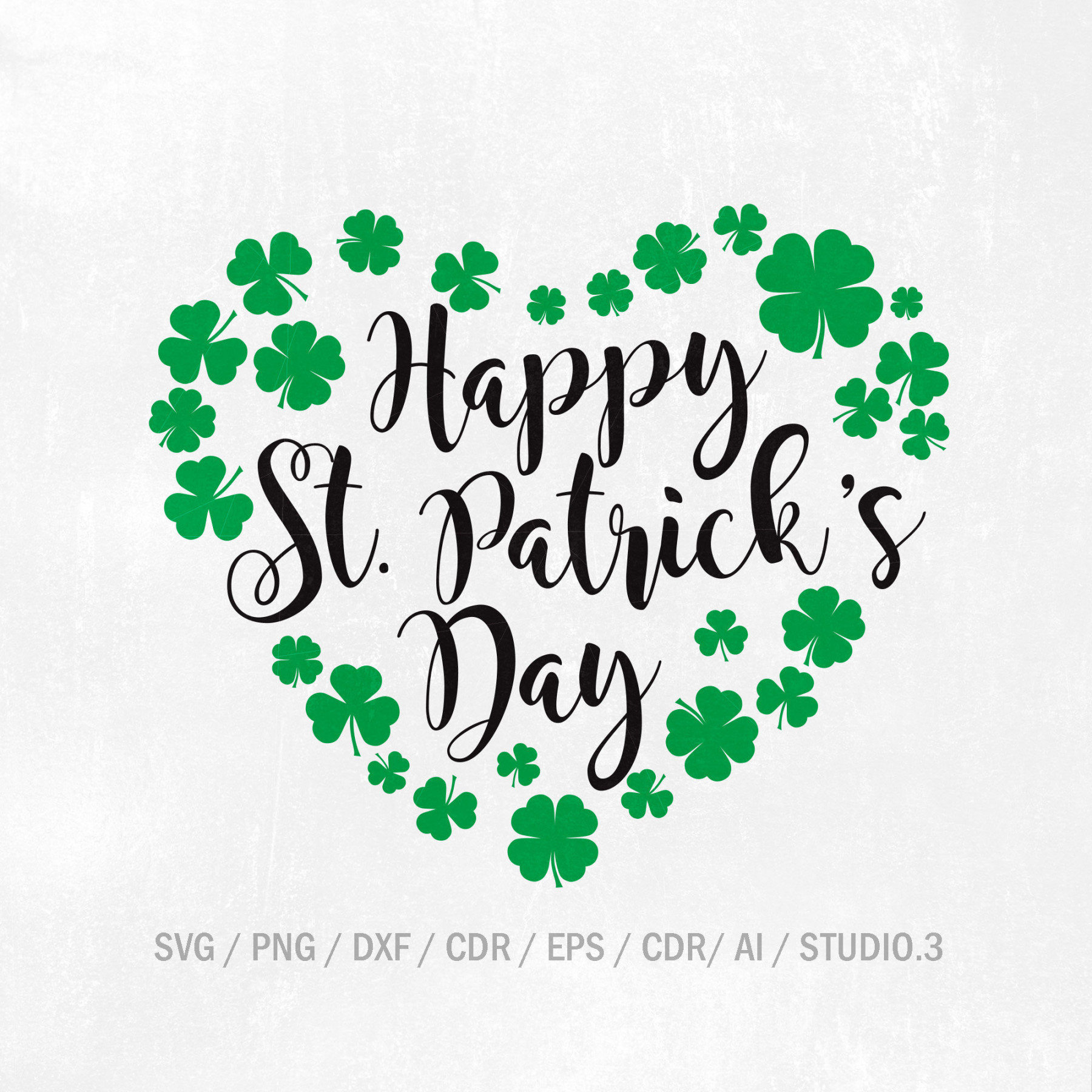 Saint Patrick es Day Heart, Happy St, Patrick es Day svg, png, jpg, eps,  dxf, studio. Cut Dateien für Cricut, Clipart, Sofort Download.