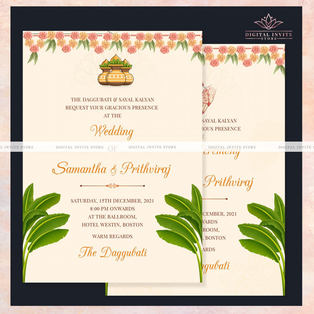 South Indian Wedding Invitations as Tamil Wedding cards - Etsy