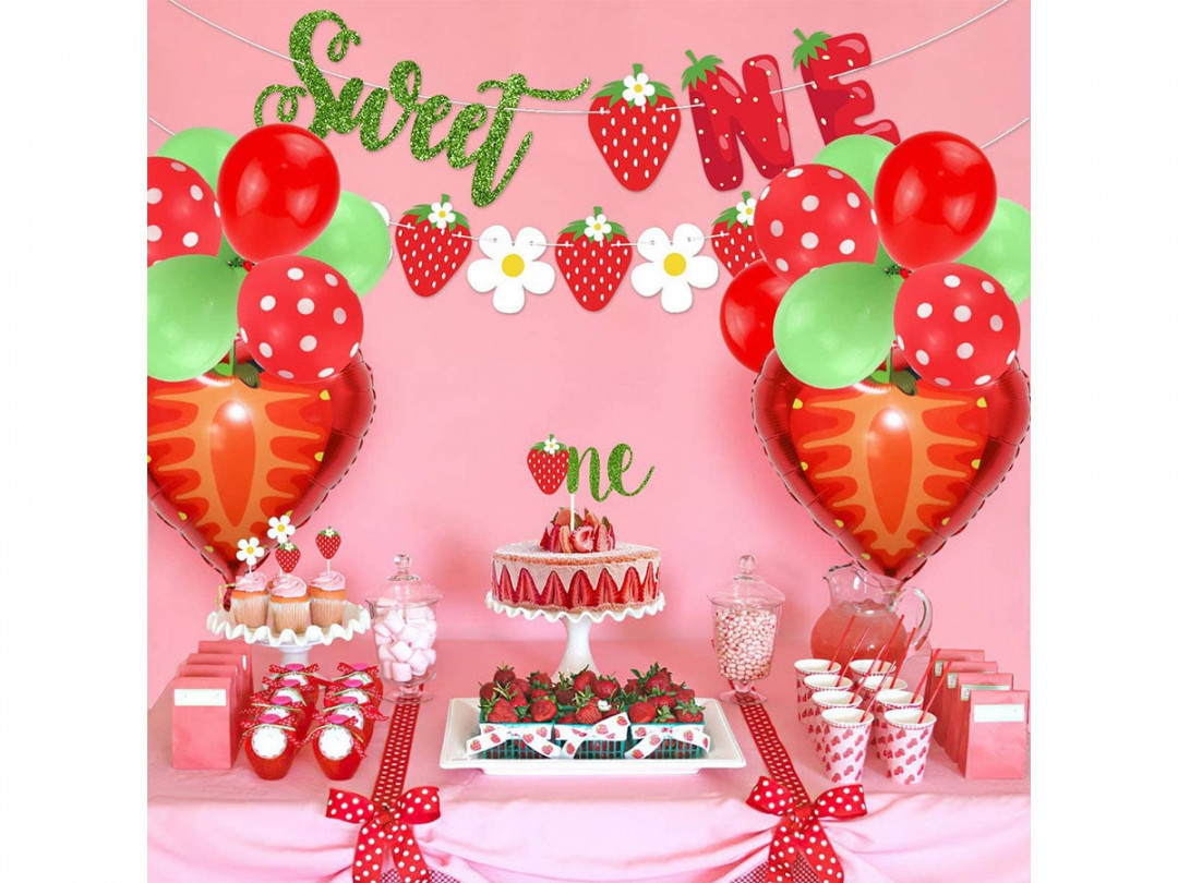 Strawberry st Birthday Party Decoration Set Strawberry Sweet