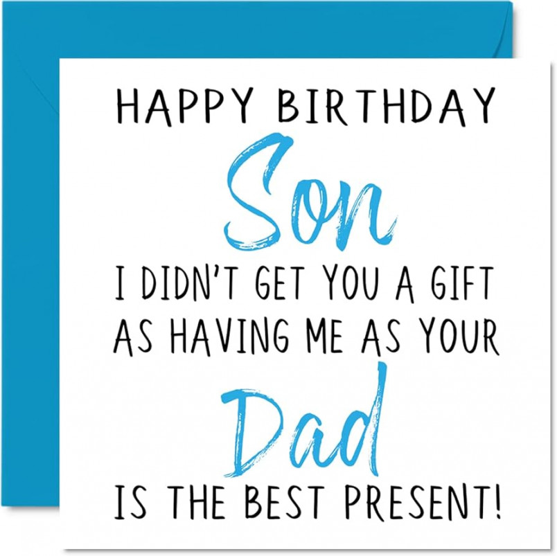 Stuff Funny Birthday Cards for Son From Dad - Happy Birthday Son No Gift -  Happy Birthday Card fromSee more Stuff Funny Birthday Cards for Son From