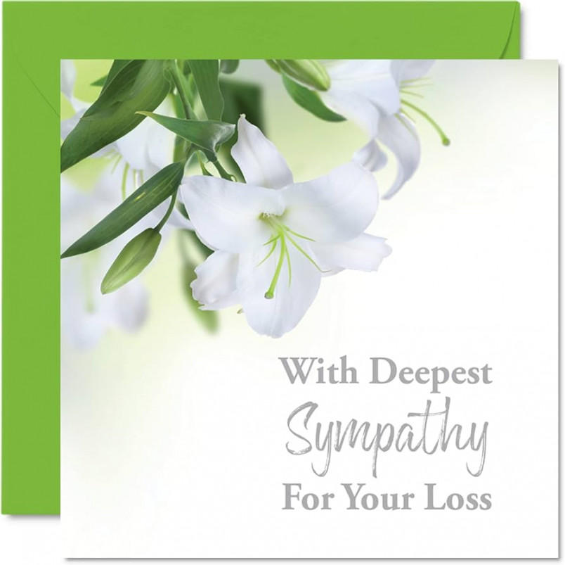 Stuff Sympathy Cards - With Deepest Sympathy Card for Her - Sorry Sympathy  Cards for Adults, 15mm x 15mm Condolences Thinking of You Card, Lily