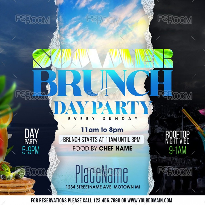 Summer Brunch Day Party Flyer