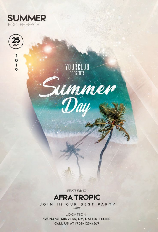 Summer Day Party Free PSD Flyer Template - StockPSD  Free psd