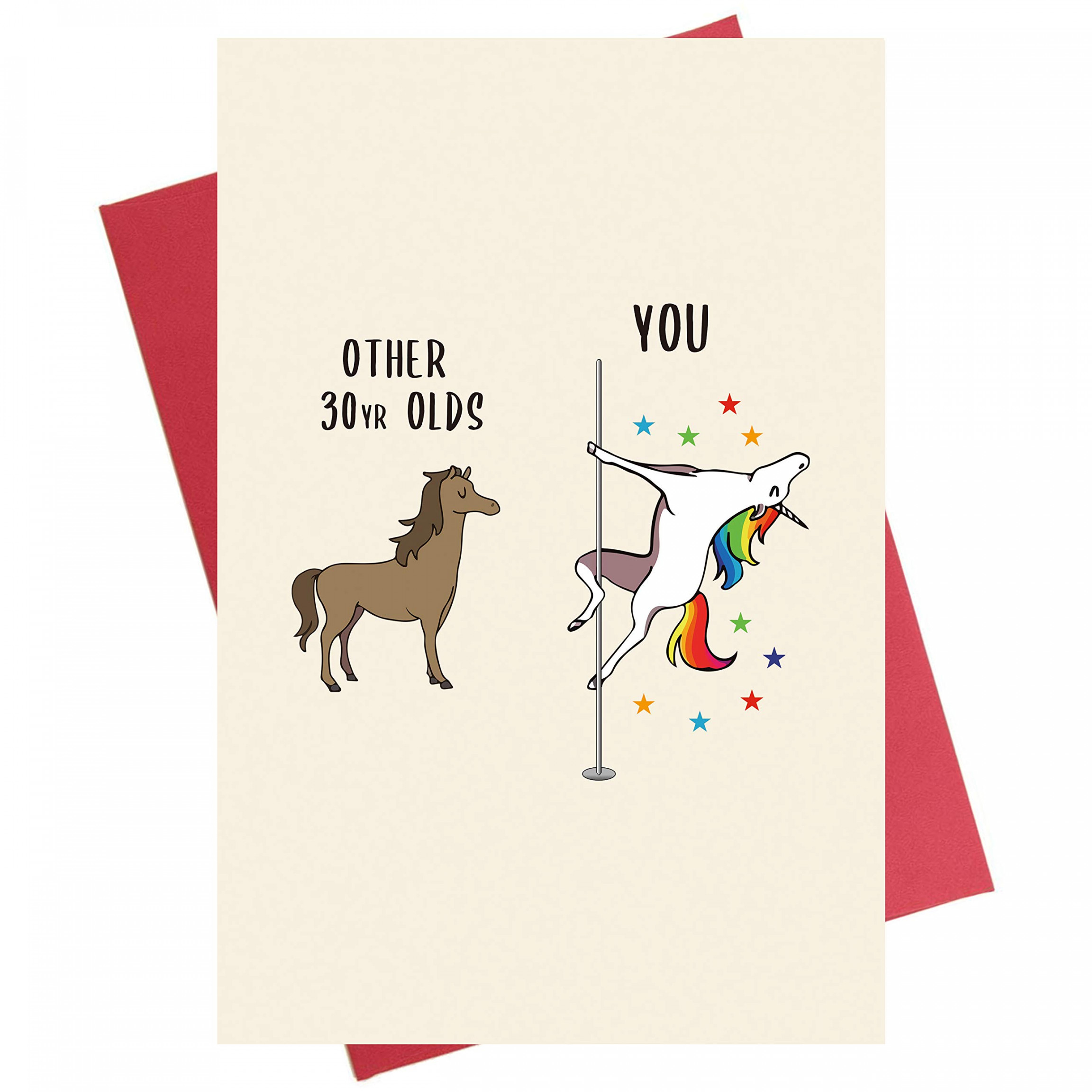 th Birthday Card for Men Women Funny th Birthday Card Pole Dancing  Unicorn