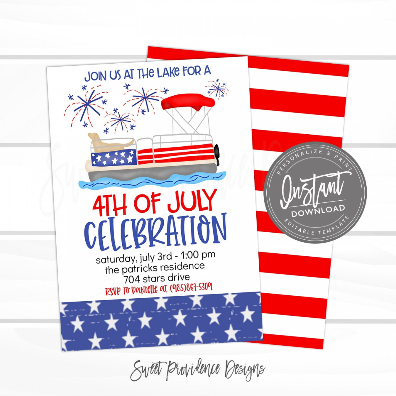 th of July Celebration Invitation Lake Party Invite - Etsy