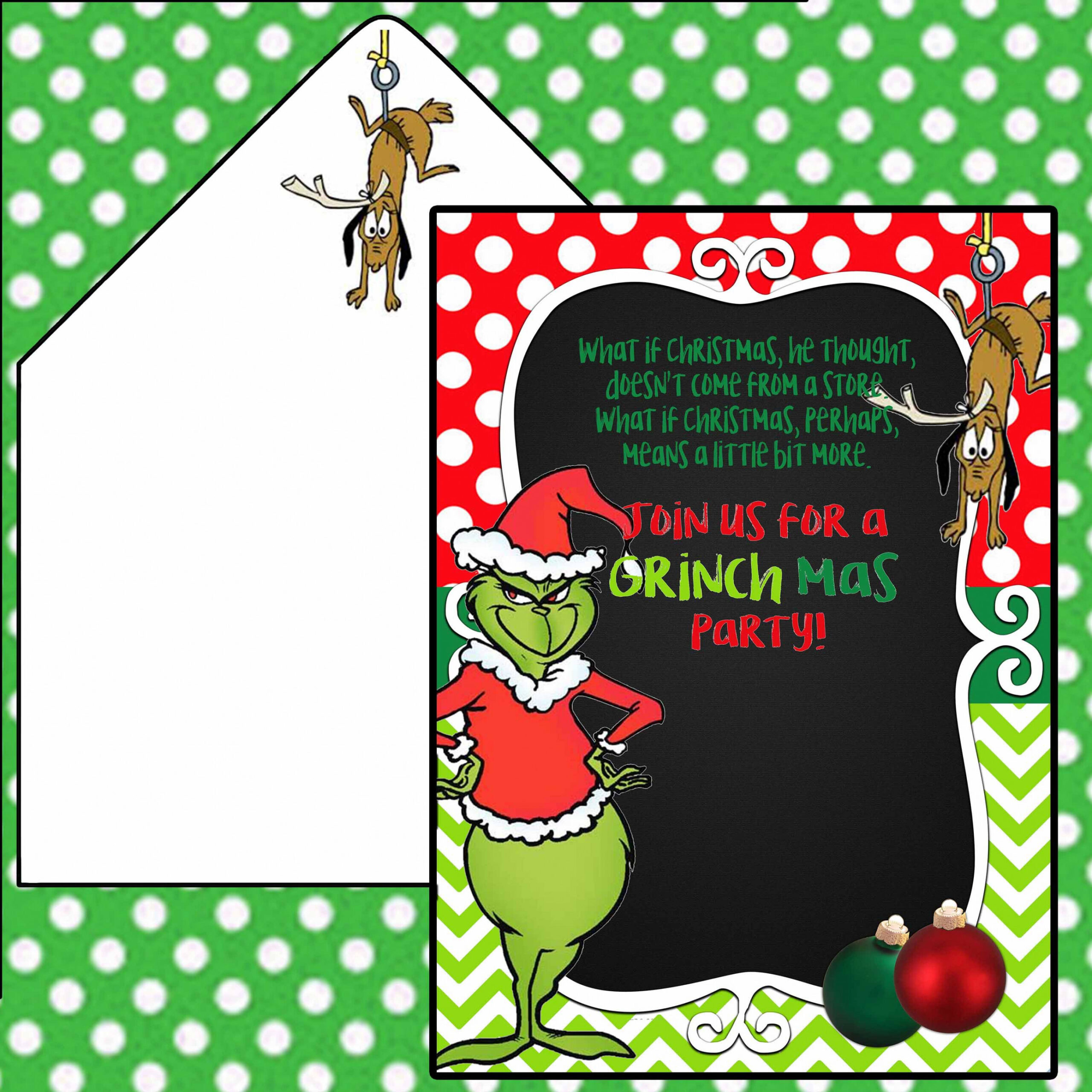 The Grinch Who Stole Christmas Party Invitations  Grinch