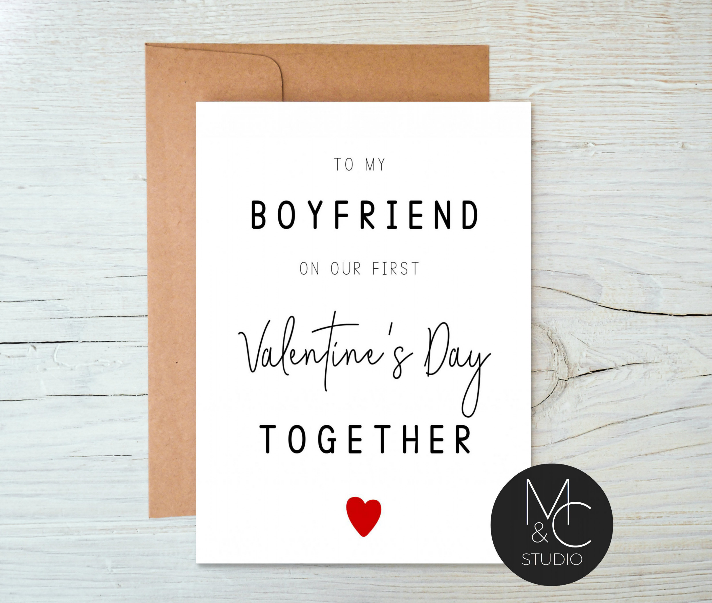 Valentine Card, To My Boyfriend, First Valentines Day, Cute Card, Boyfriend  Valentine Card, Dating Card, First Year Together #V