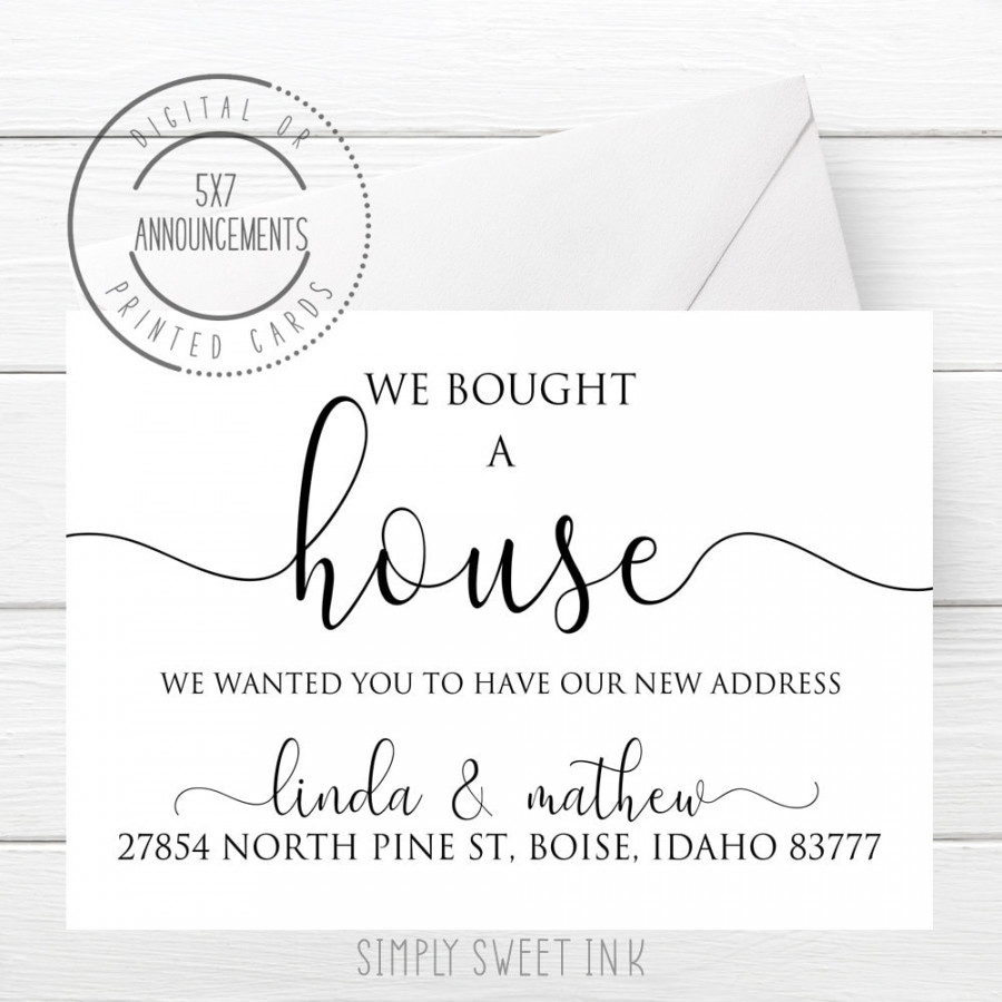 We bought a house announcement card new home address change - Etsy