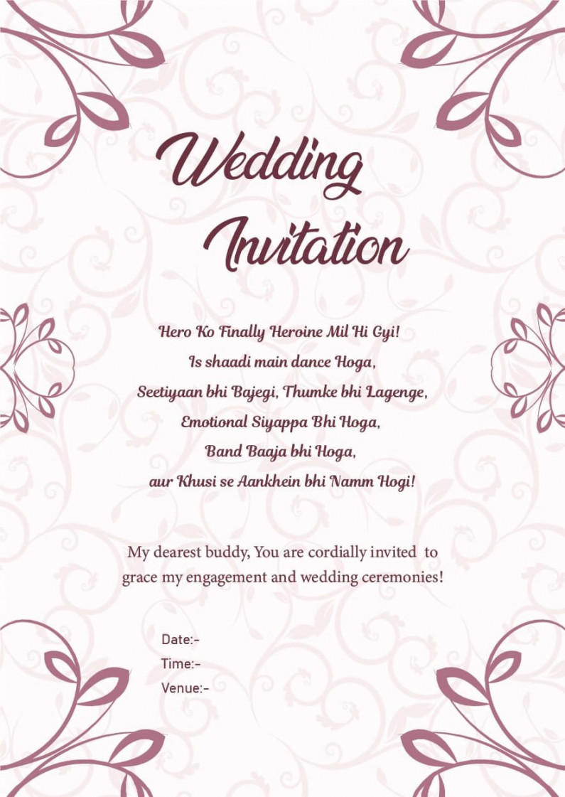 Wedding Invitation Wordings For Friends, Invite Quotes  Wedding