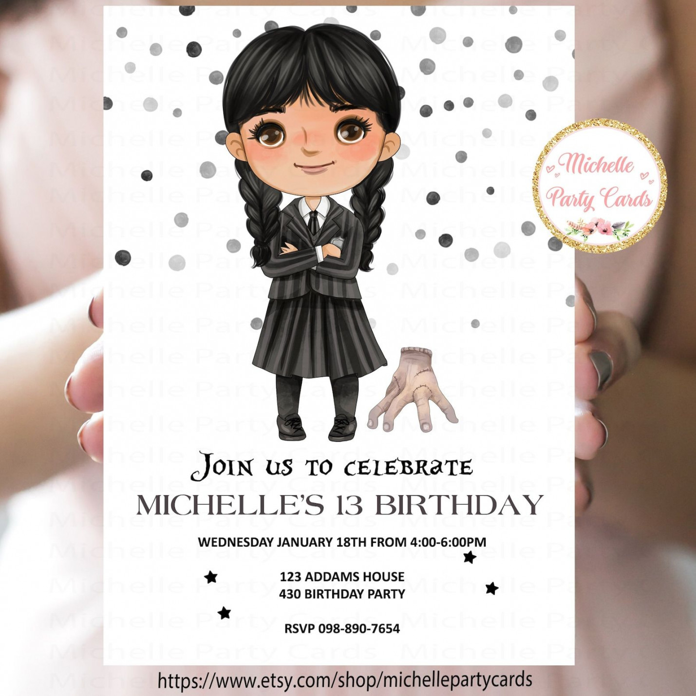 Wednesday Addams Invitation Birthday Party Addams Birthday - Etsy