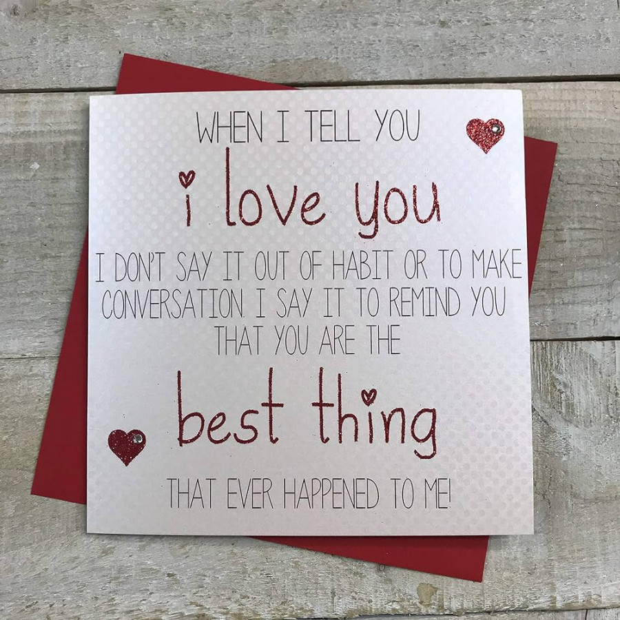 WHITE COTTON CARDS I Love YouYou Are The Best Thing That Ever Happened to  Me! Handmade Valentine